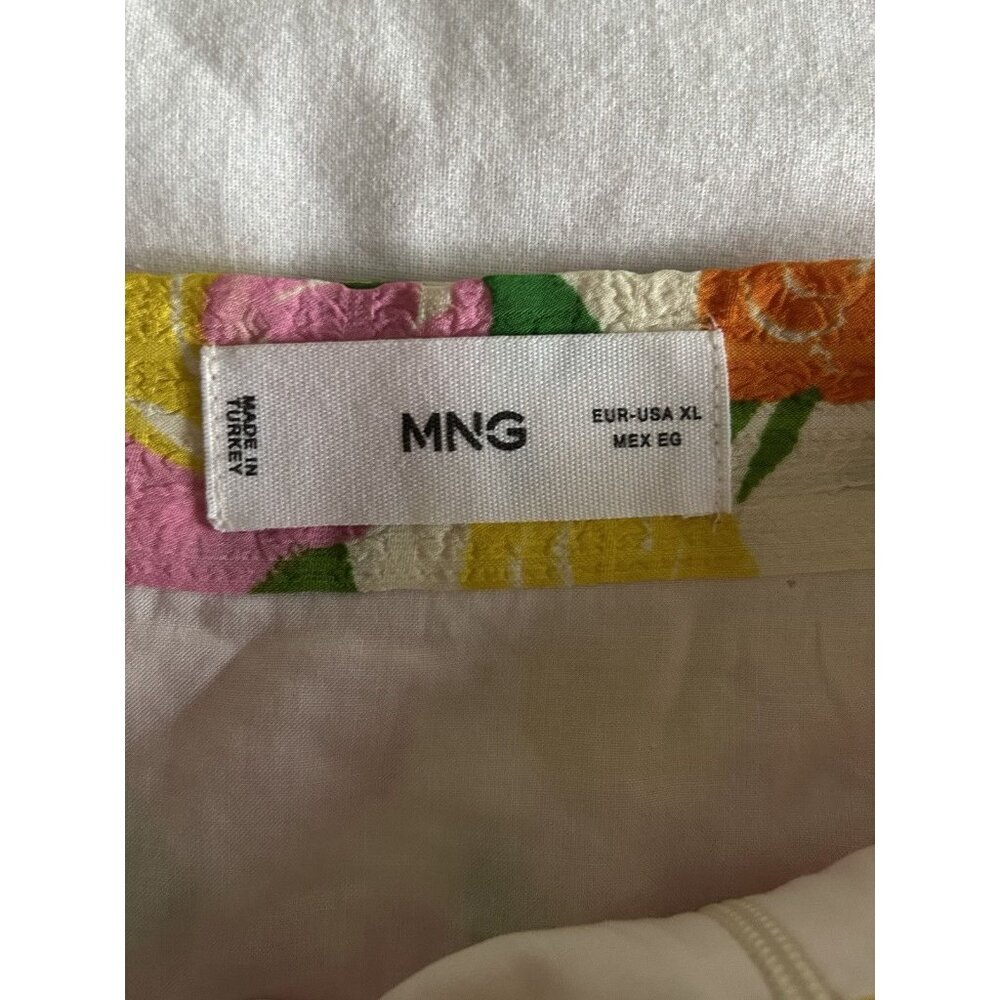 MANGO Women’s Pradera Colorful Floral Belted Lined Mini Skirt Size XL - Picture 4 of 10